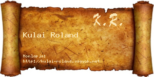 Kulai Roland névjegykártya